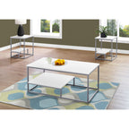 Lot de 3 tables Arianna - Blanc/Argent
