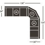Canapé inclinable double Acieona avec table rabattable - Ardoise