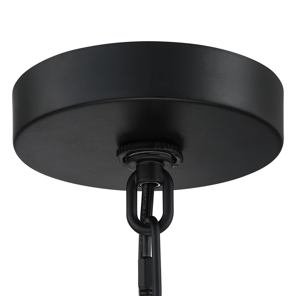 Luminaire suspendu bohémien en forme de tambour tissé à la main, 4 lumières - Paille - 50,8 cm de largeur