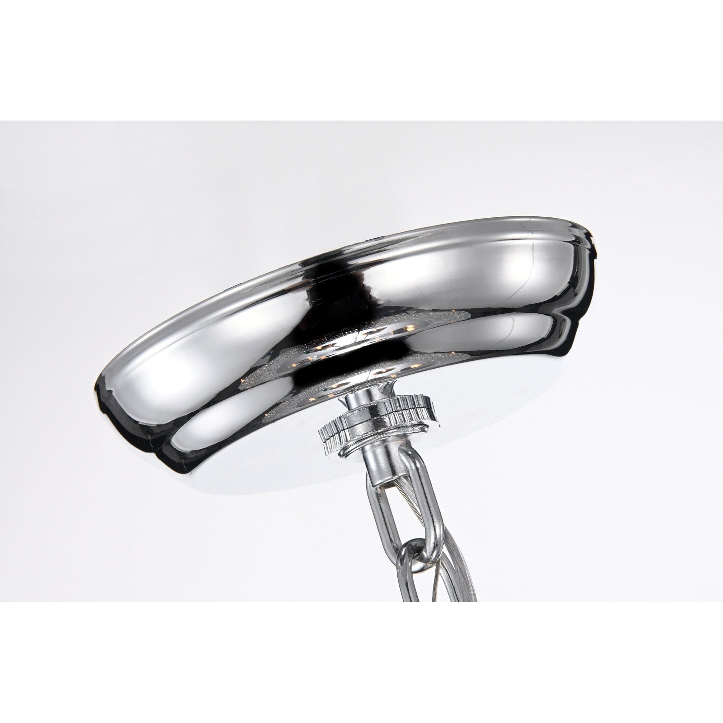 Suspension tambour ronde perlée avec cristaux suspendus