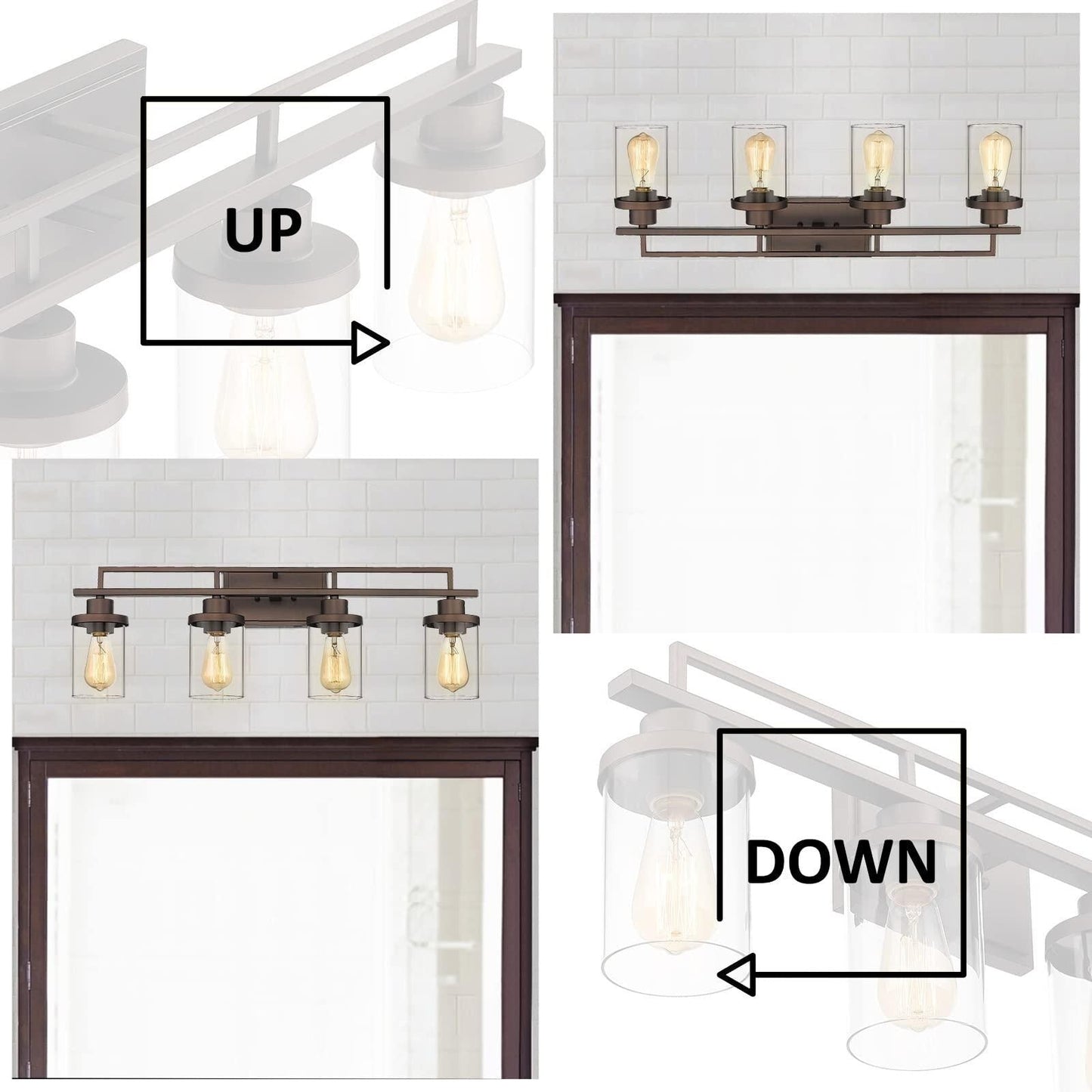 Applique murale de salle de bain vintage à 4/5/6 lumières