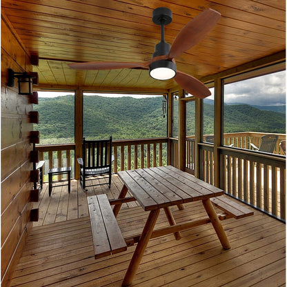 Ventilateur de plafond à LED intégré de 48 et 52 pouces avec lumière et télécommande, moteur à courant continu réversible.