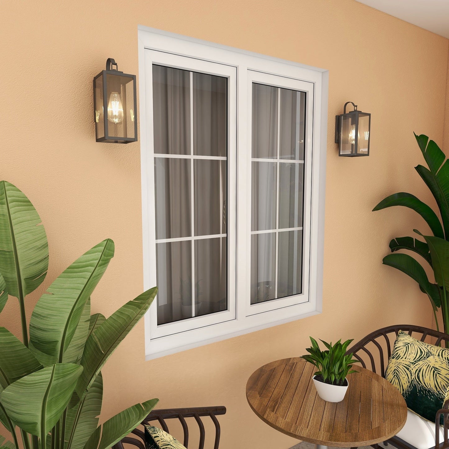 4PK- Lanterne murale extérieure à 1 lumière, noir mat - 5x6.7x13.78