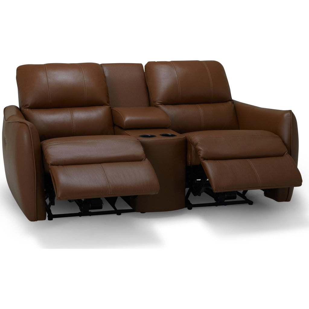 Causeuse inclinable électrique Arlo avec console - Valencia Biscotti