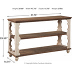 Table d'appoint Alwyndale - Blanc antique/marron