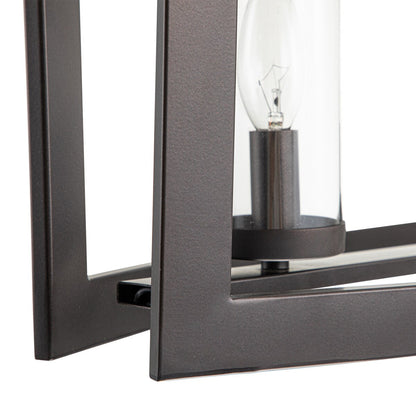 Suspension rectangulaire en verre vintage à 5 lumières, style industriel moderne du milieu du siècle, pour îlot de cuisine.