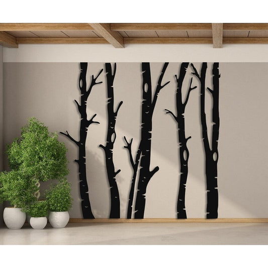 5 décorations murales métalliques en forme d'arbre sec pour intérieur et extérieur