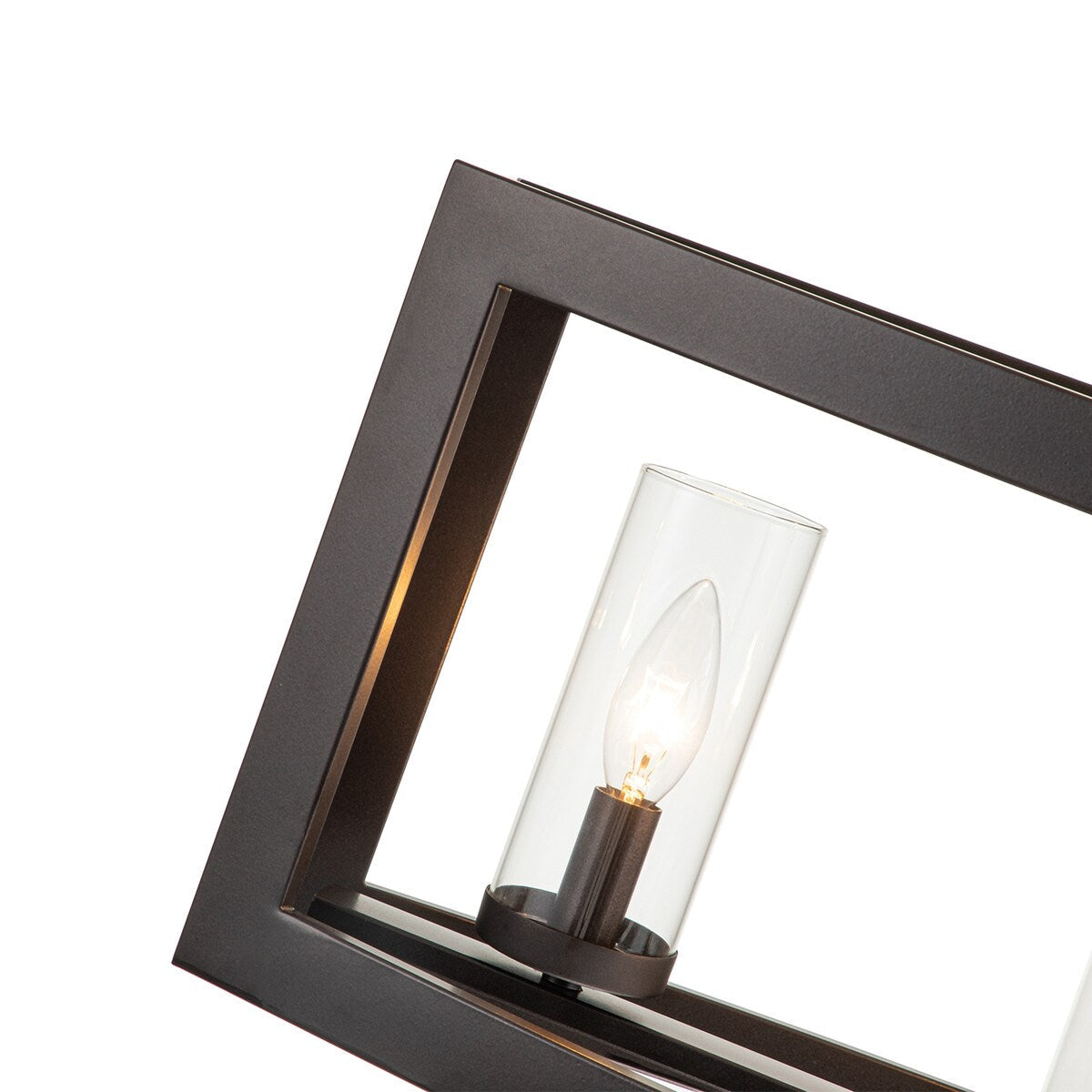 Suspension rectangulaire en verre vintage à 5 lumières, style industriel moderne du milieu du siècle, pour îlot de cuisine.