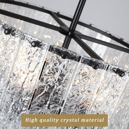 Luminaire suspendu moderne à 5 lumières en forme de tambour rond, luminaire semi-encastré classique, luminaire suspendu pour îlot de cuisine et salle à manger