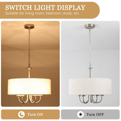 Suspension moderne à 5 lumières, à fixer au plafond, pour salle à manger, chambres à coucher et salon - N/A