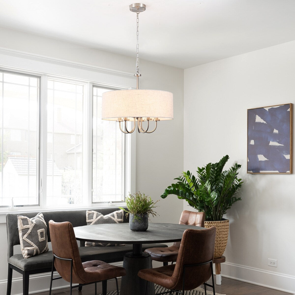 Suspension moderne à 5 lumières, à fixer au plafond, pour salle à manger, chambres à coucher et salon - N/A