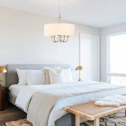 Suspension moderne à 5 lumières, à fixer au plafond, pour salle à manger, chambres à coucher et salon - N/A