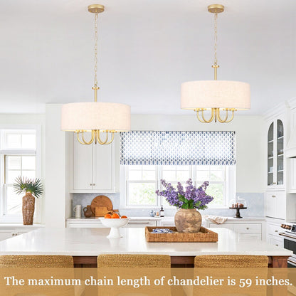 Suspension moderne à 5 lumières, à fixer au plafond, pour salle à manger, chambres à coucher et salon - N/A