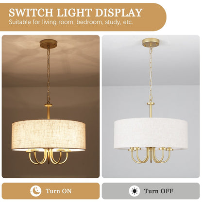 Suspension moderne à 5 lumières, à fixer au plafond, pour salle à manger, chambres à coucher et salon - N/A