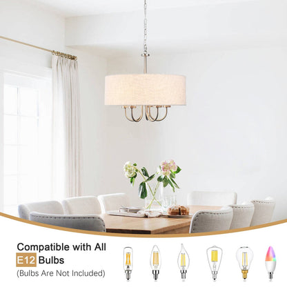 Suspension moderne à 5 lumières, à fixer au plafond, pour salle à manger, chambres à coucher et salon - N/A