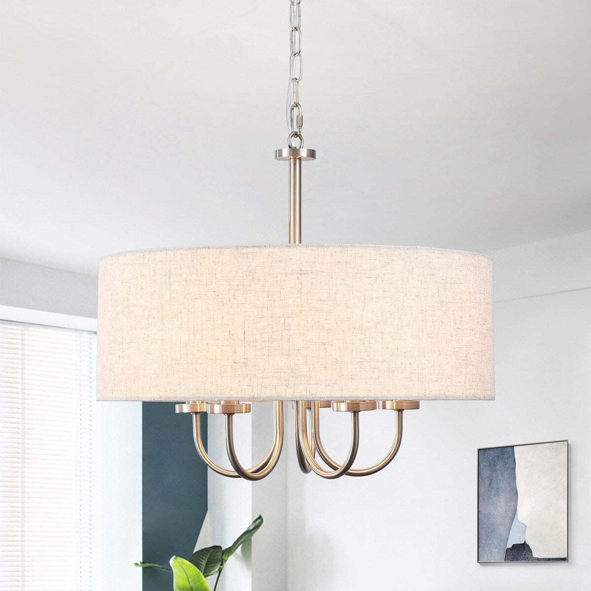 Suspension moderne à 5 lumières, à fixer au plafond, pour salle à manger, chambres à coucher et salon - N/A