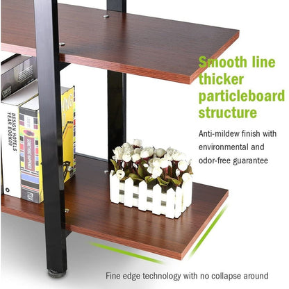 Étagère à livres 5 niveaux, bibliothèque de style industriel vintage