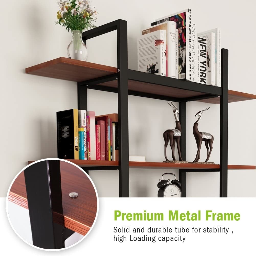 Étagère à livres 5 niveaux, bibliothèque de style industriel vintage