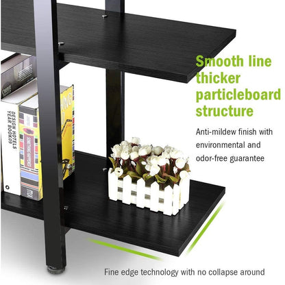 Étagère à livres 5 niveaux, bibliothèque de style industriel vintage