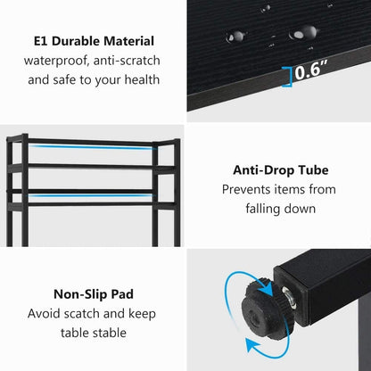 Étagère de rangement utilitaire à 5 niveaux pour cuisine, support pour four à micro-ondes, chariot à micro-ondes industriel avec meuble de rangement.