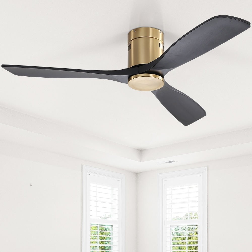 Sofucor 52 Inch Flush Mount Ceiling Fan with Remote, Reversible Motor,Integrated Light Optional