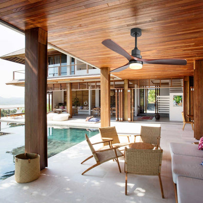 Sofucor 52 Indoor Wood Ceiling Fan Light with Remote, Integrated Light Optional