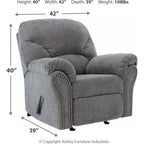 Fauteuil inclinable à bascule Allmaxx - Étain