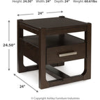 Table d'appoint Breckington - Marron foncé