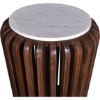 Table d'appoint Alisha - Marbre blanc/marron