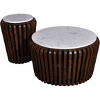 Table basse Alisha - Marbre blanc/marron