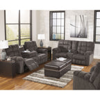 Canapé inclinable double Acieona avec table rabattable - Ardoise