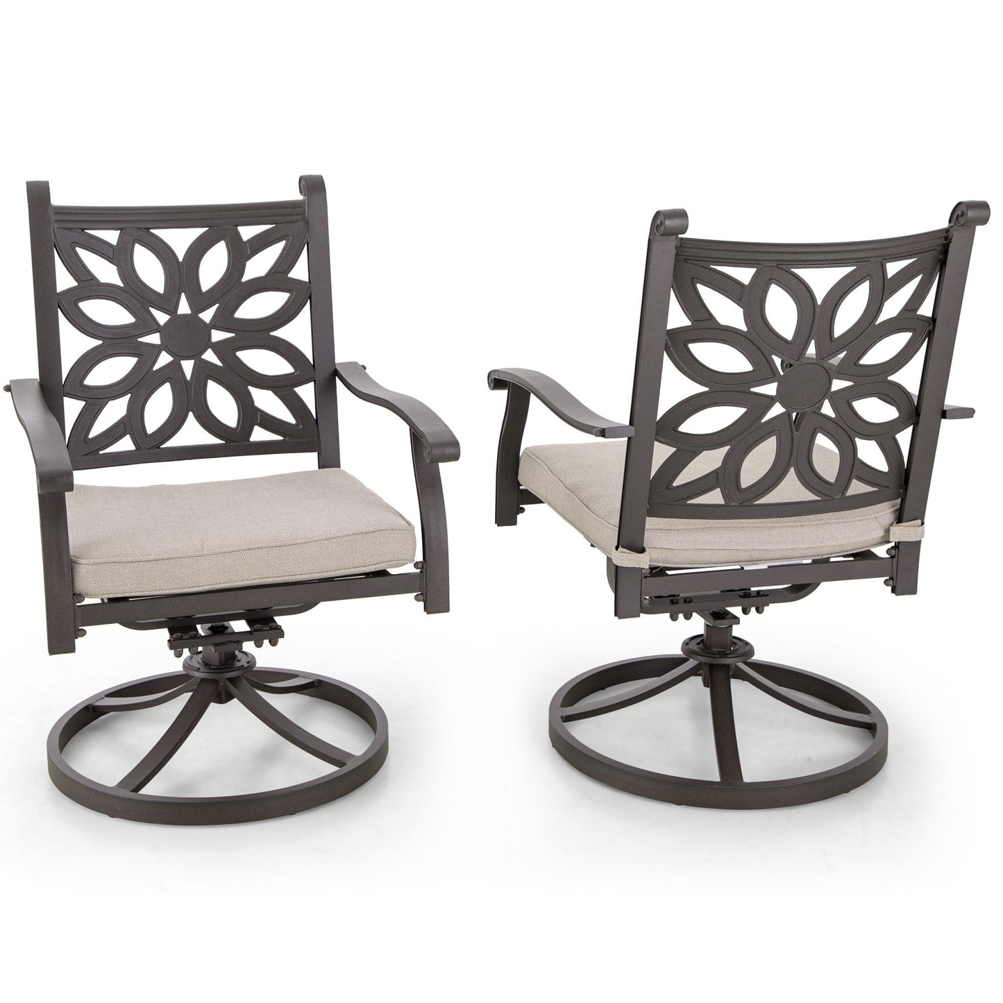 Ensemble de repas de jardin MAISON ARTS 7 pièces en fonte d'aluminium avec table rectangulaire extensible et 6 chaises en fonte d'aluminium