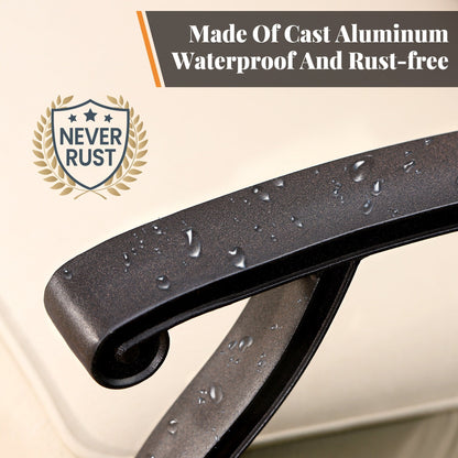 Ensemble de repas de jardin MAISON ARTS 7 pièces en fonte d'aluminium avec table rectangulaire extensible et 6 chaises en fonte d'aluminium