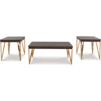 Lot de 3 tables Bandyn - Marron/Champagne