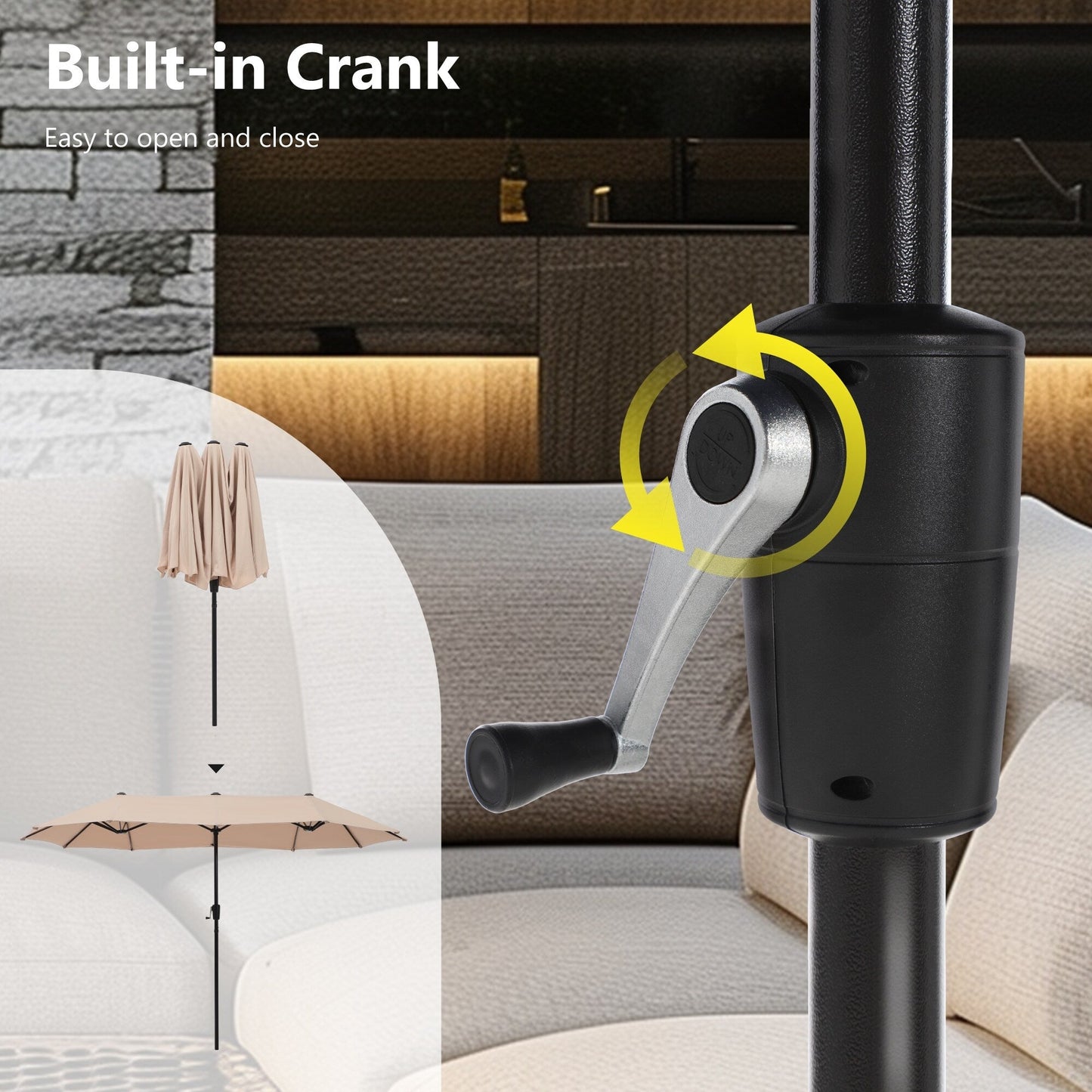 Ensemble de repas de jardin MAISON ARTS 8 pièces avec parasol de jardin de 13 pieds