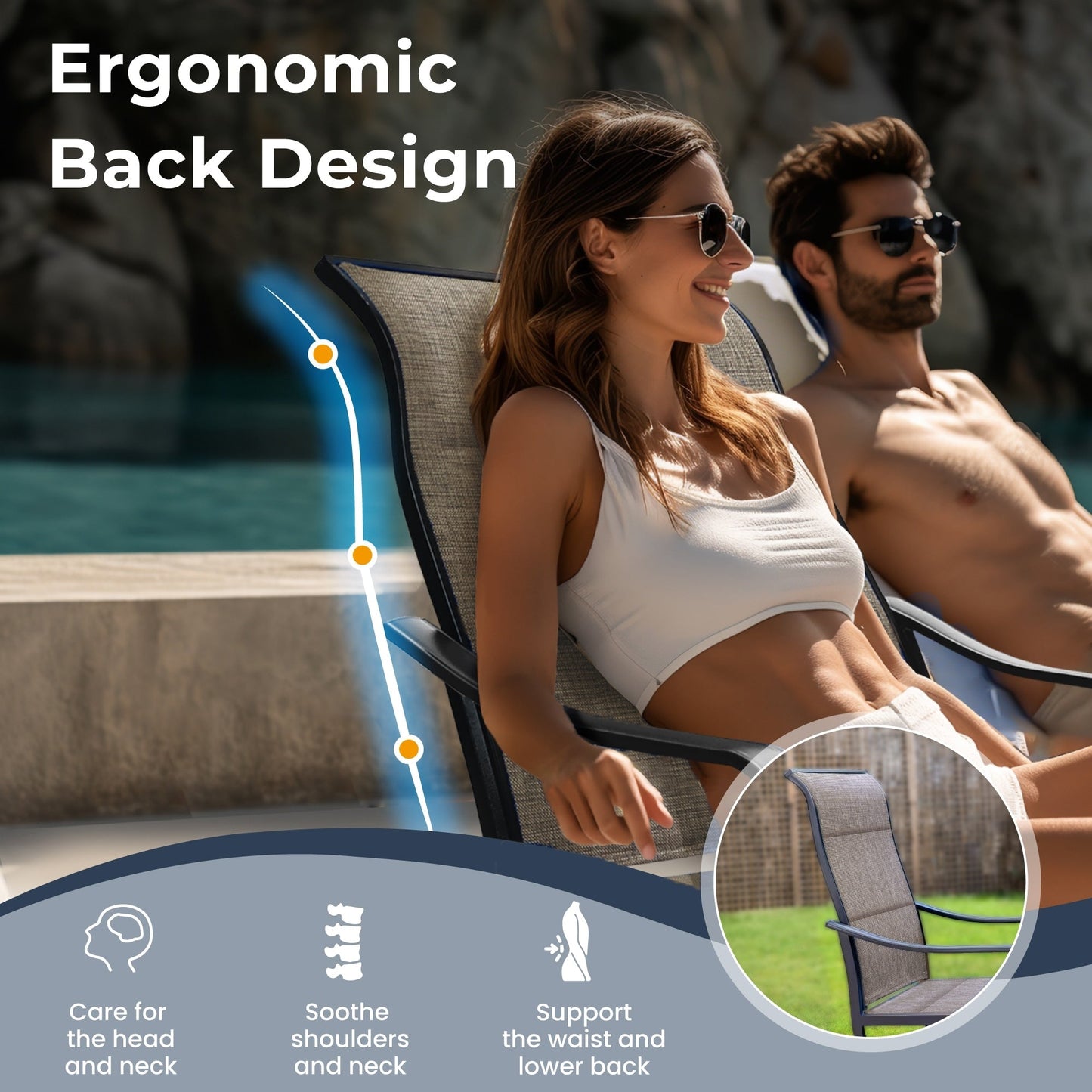 Ensemble de repas de jardin MAISON ARTS 8 pièces avec parasol de jardin de 13 pieds