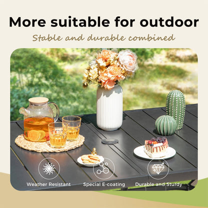 Ensemble de repas de jardin MAISON ARTS 8 pièces avec parasol de jardin de 13 pieds