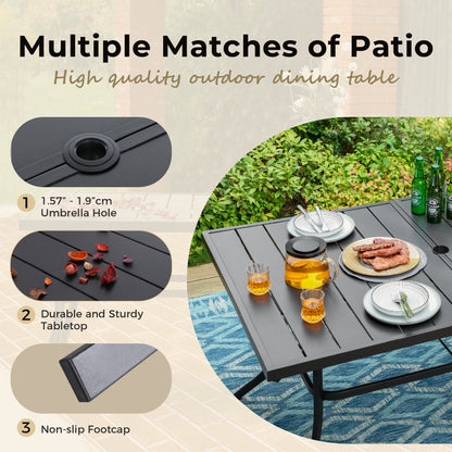 Ensemble de repas de jardin MAISON ARTS 8 pièces avec parasol de jardin de 13 pieds