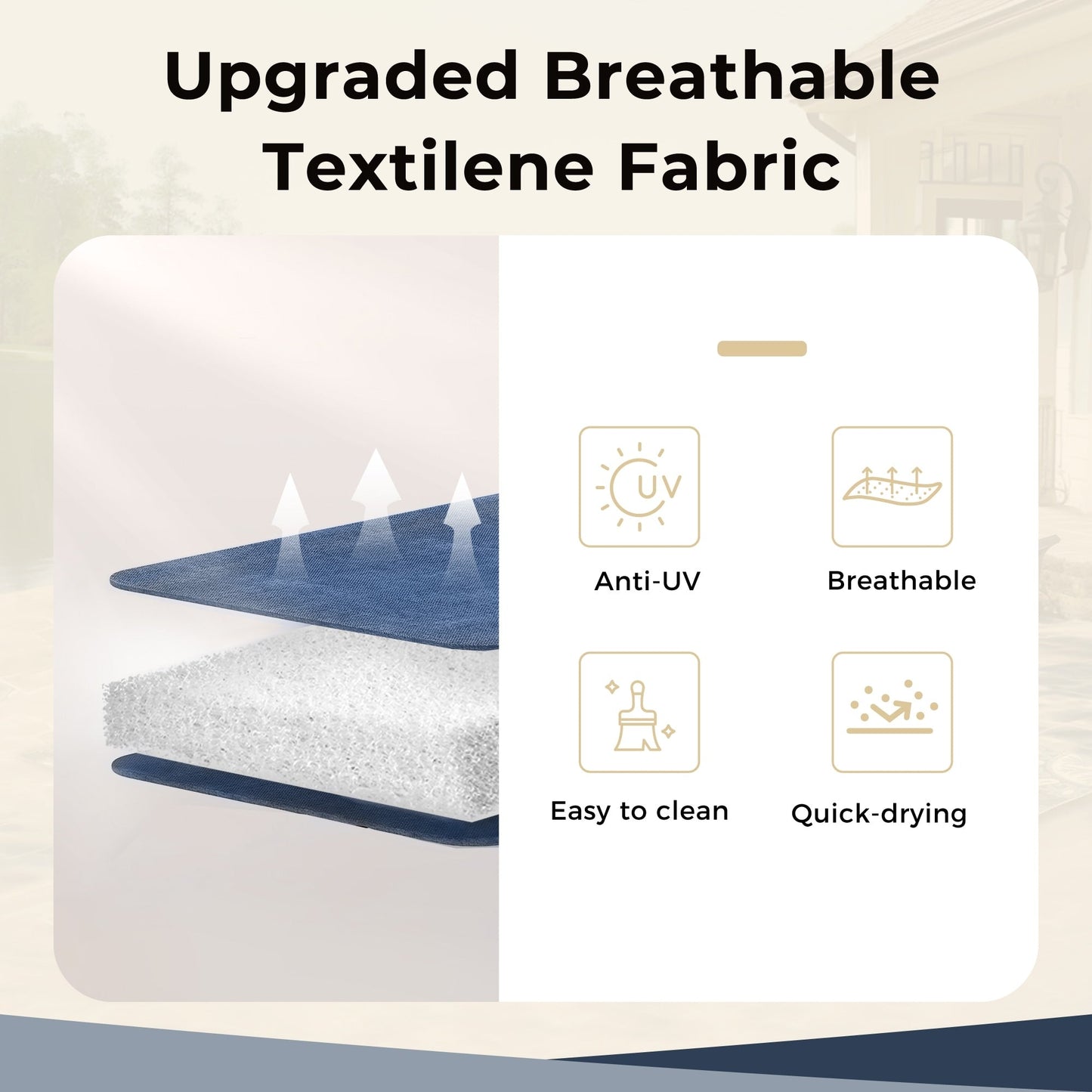 Ensemble de repas de jardin MAISON ARTS 8 pièces avec parasol de jardin de 13 pieds