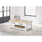 Table basse Ashbryn - Blanc/Naturel