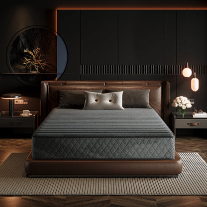 Matelas hybride en mousse à mémoire de forme avec gel, 25 cm (10 po), fermeté moyenne, SweDrea, respirant et rafraîchissant, certifié CertiPUR-US, SGS et OEKO-TEX.