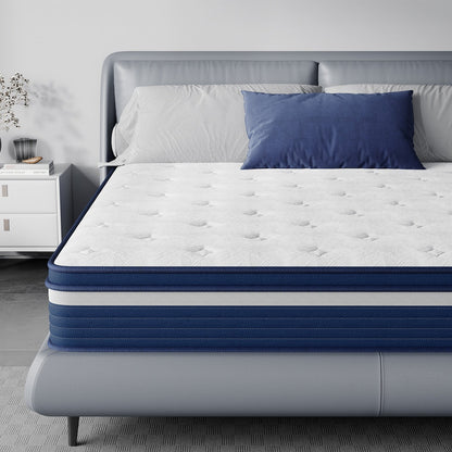 Matelas SweDrea 10 pouces hybride à ressorts, à soulagement de pression et rafraîchissant, moelleux, certifié CertiPUR-US, SGS et OEKO-TEX.