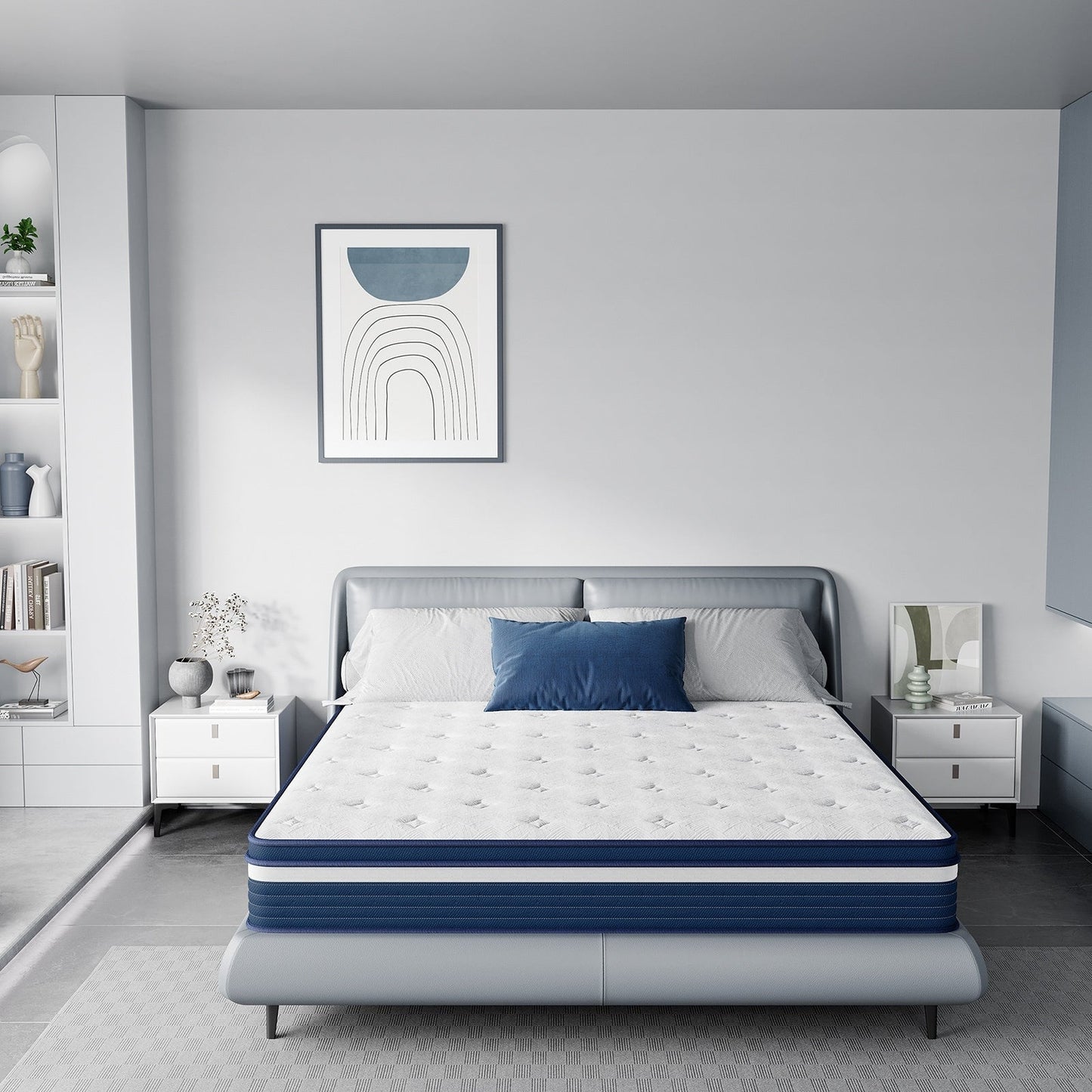 Matelas SweDrea 10 pouces hybride à ressorts, à soulagement de pression et rafraîchissant, moelleux, certifié CertiPUR-US, SGS et OEKO-TEX.