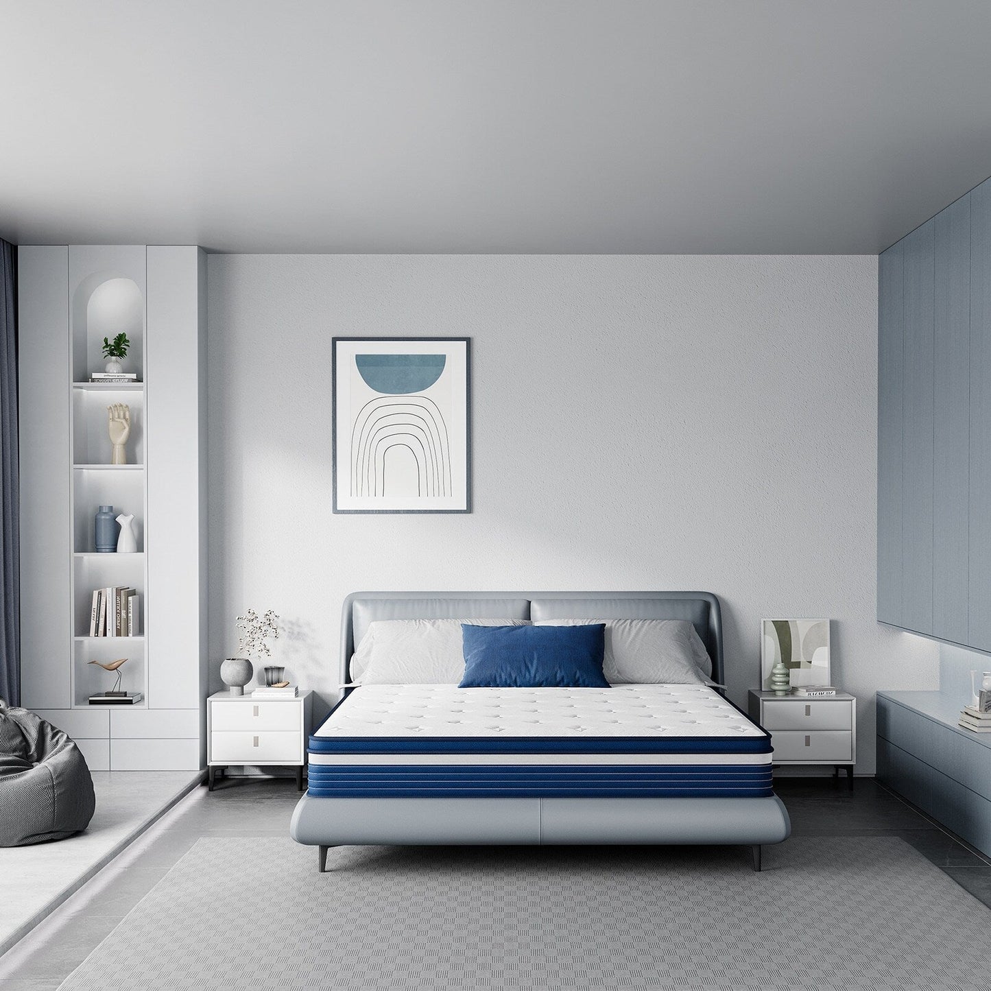 Matelas SweDrea 10 pouces hybride à ressorts, à soulagement de pression et rafraîchissant, moelleux, certifié CertiPUR-US, SGS et OEKO-TEX.