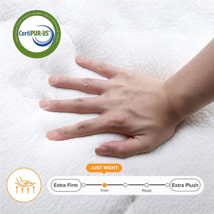 Matelas hybride en mousse à mémoire de forme ferme de 30 cm (12 po) SweDrea, certifié CertiPUR-US et Oeko-TEX, avec ressorts renforcés.