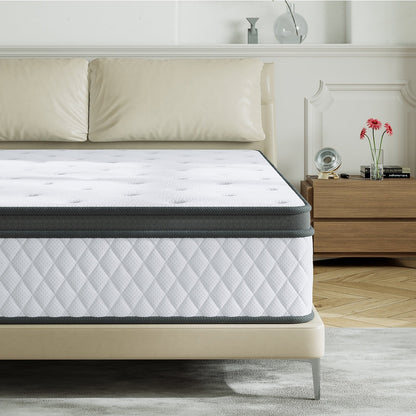 Matelas hybride en mousse à mémoire de forme ferme de 30 cm (12 po) SweDrea, certifié CertiPUR-US et Oeko-TEX, avec ressorts renforcés.