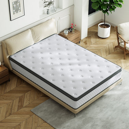 Matelas hybride en mousse à mémoire de forme ferme de 30 cm (12 po) SweDrea, certifié CertiPUR-US et Oeko-TEX, avec ressorts renforcés.