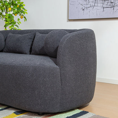 KINWELL Canapé 2 places en boucle avec coussins