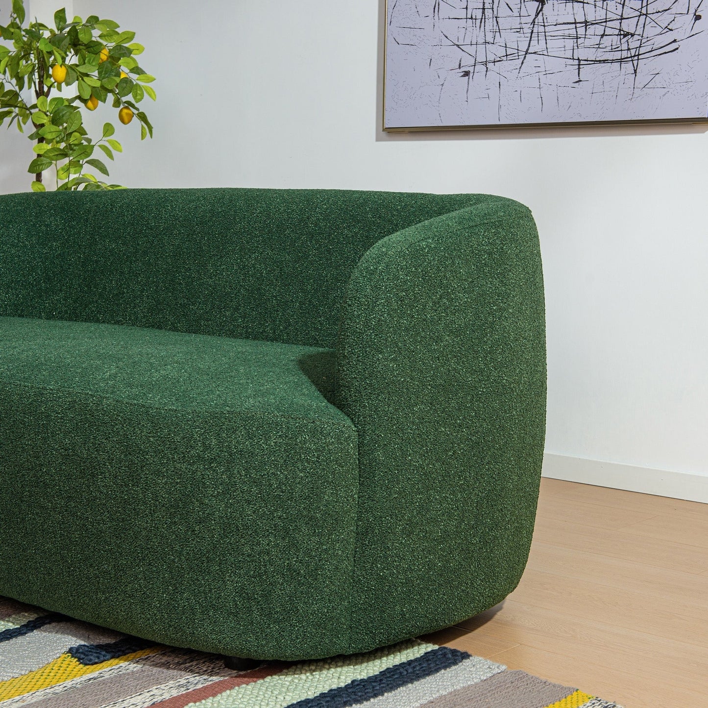 KINWELL Canapé 2 places en boucle avec coussins