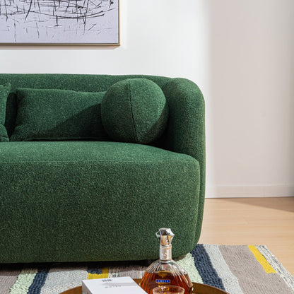 KINWELL Canapé 2 places en boucle avec coussins